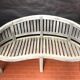 oval garden bench vintage solid teak "franck west" rare curved shape