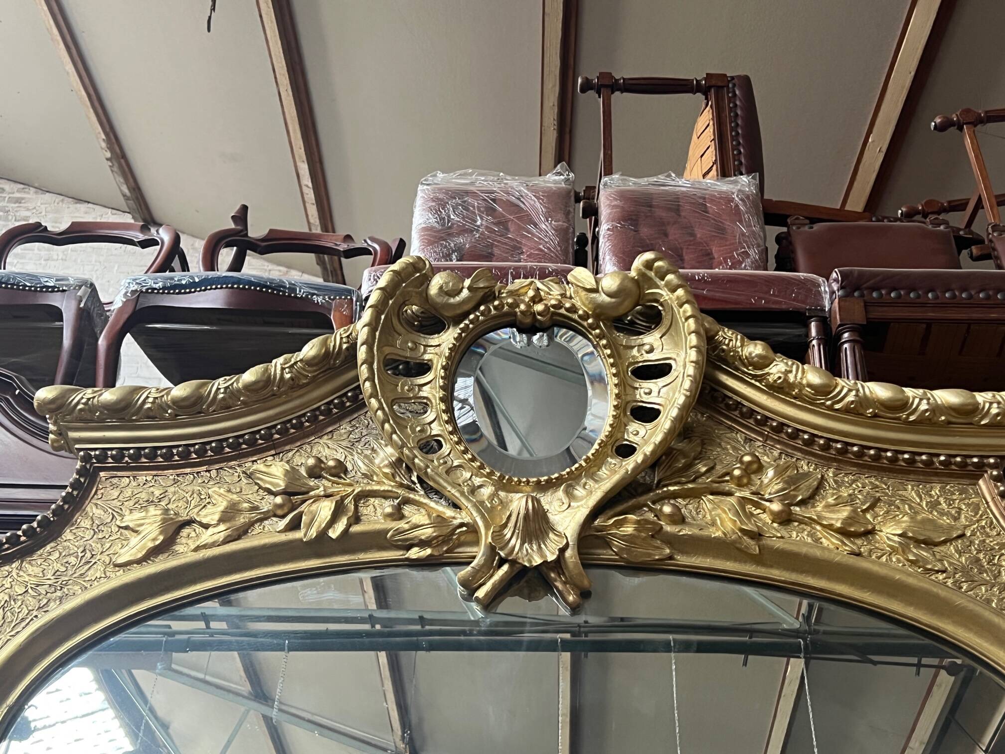 Large antique castle mirror