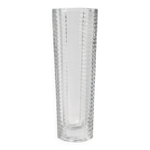 Stylish Clear Pressed Glass Vintage Vase by Miloš Filip / Nemšová / 1962