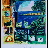 Original travel poster Pablo Picasso Côte d'Azur Mourlot 1962