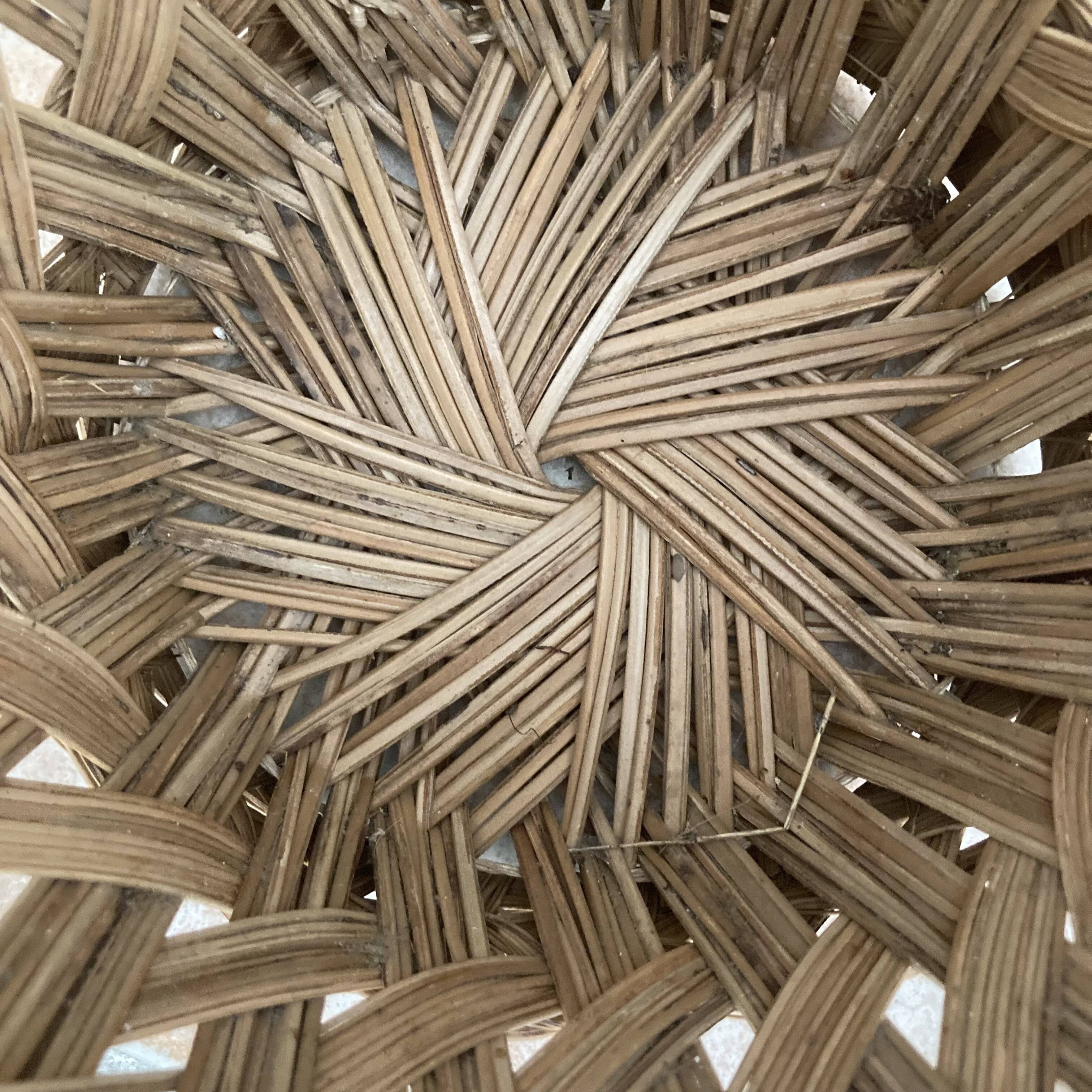 Vintage woven wicker plant pot cover