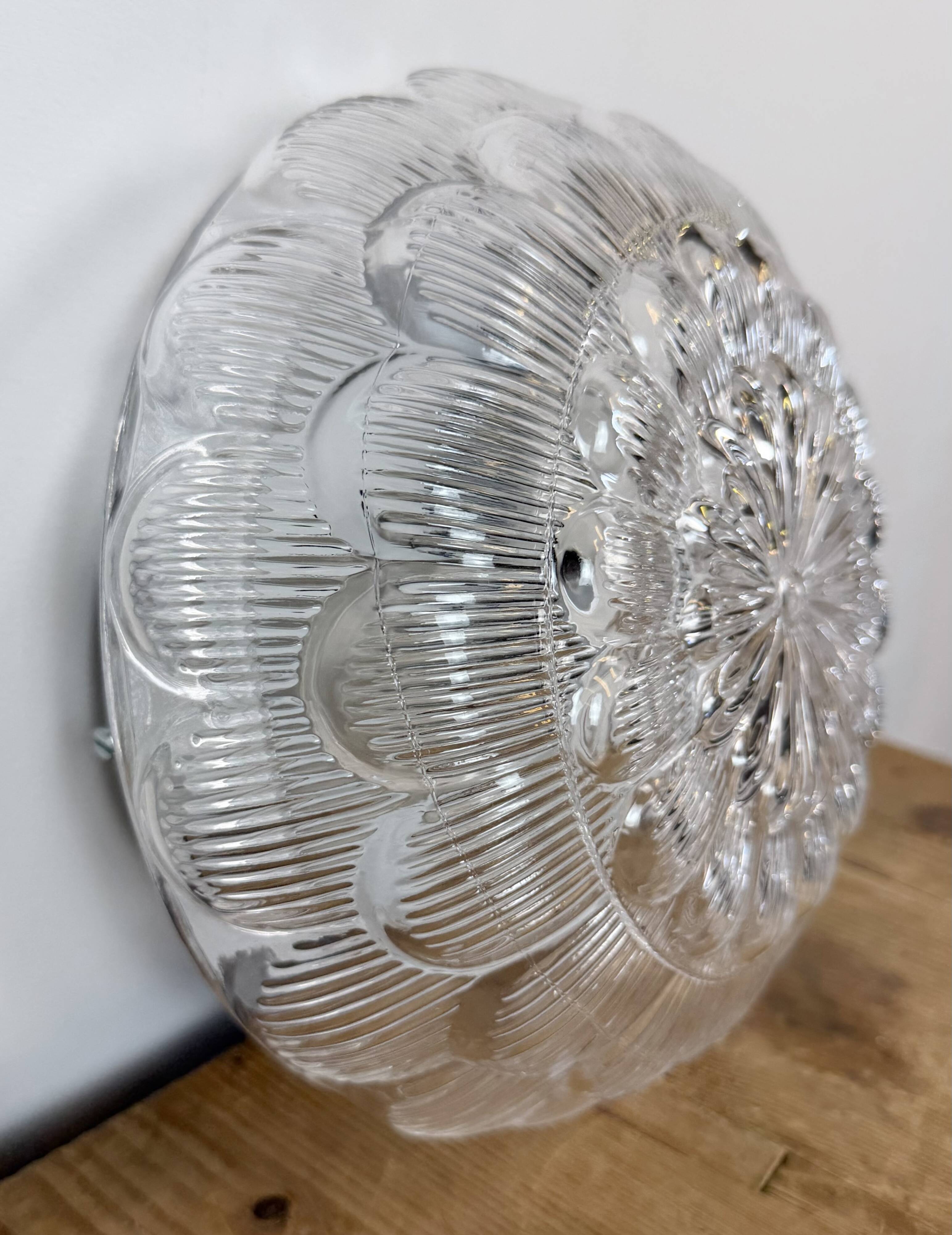 Vintage Glass Wall or Ceiling Light, 1970s