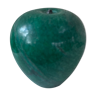 Apple-shaped paperweight, vintage malachite green stone