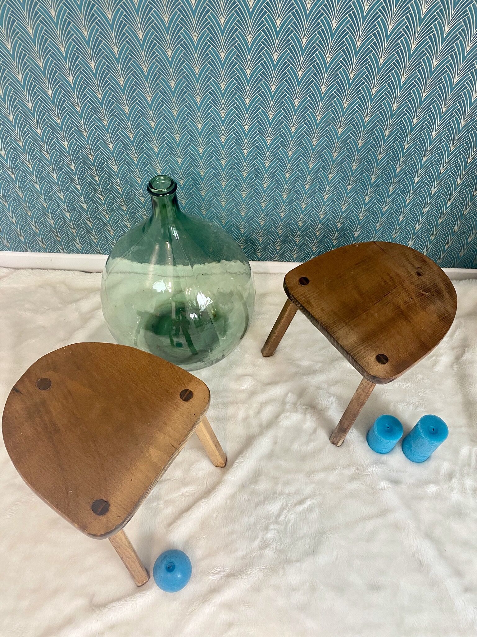 Pair of tripod stools