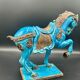 Cheval en céramique émaillée craquelée vintage
