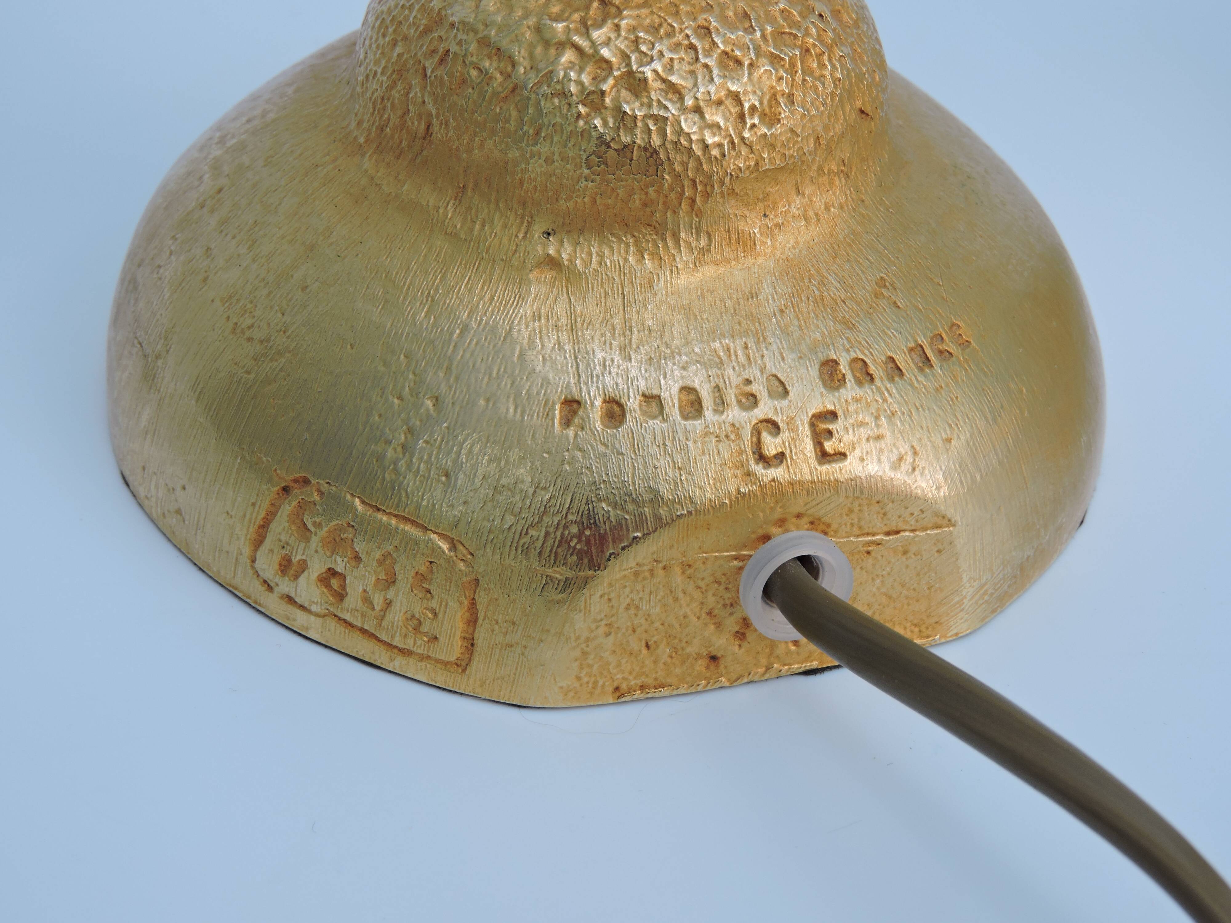 Pair of Gilded Bronze Lamp by Pierre Casenove for Fondica, France