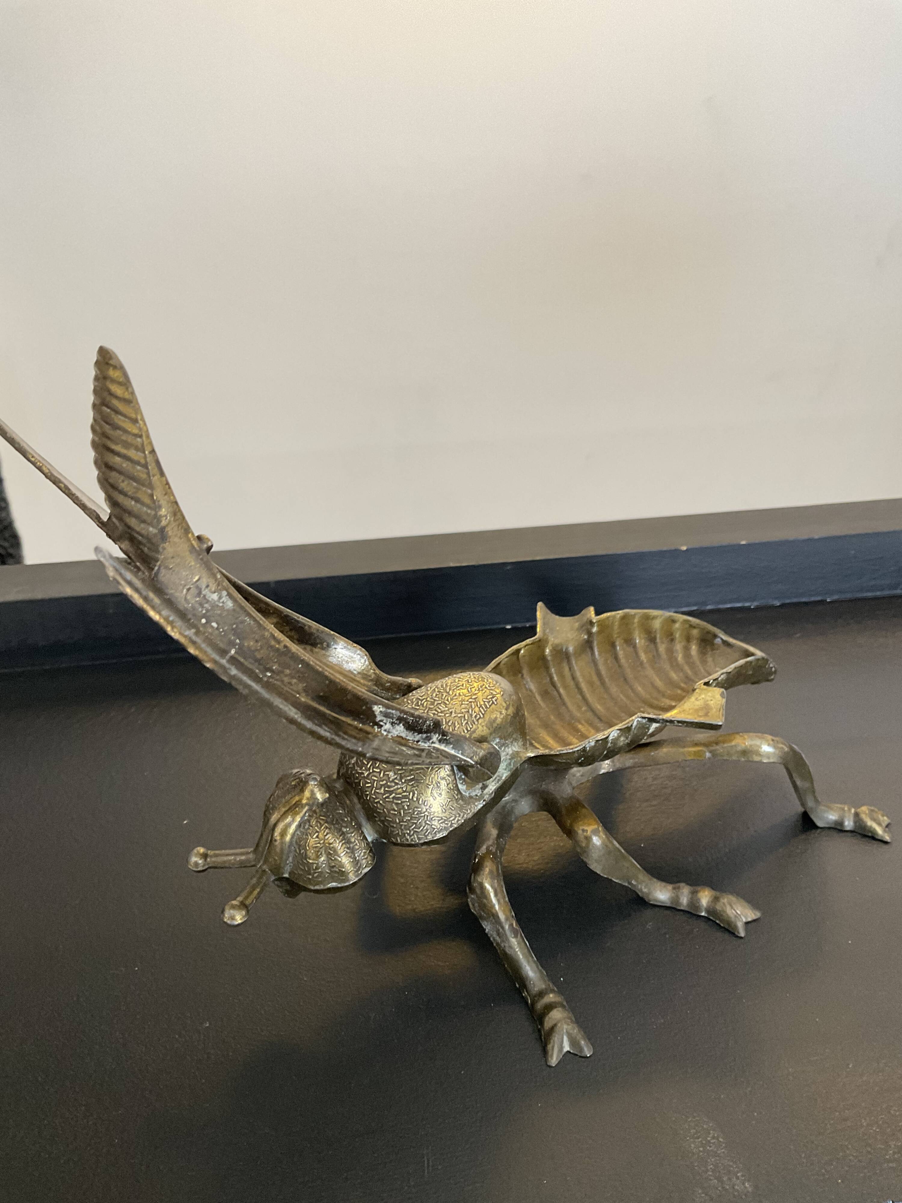 Vintage bronze fly ashtray Italy