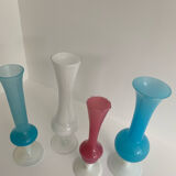 Set of 4 vintage opaline vases