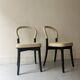 set of 2 chairs in ash and beige leather "Goteborg" by Gunnar Asplund for Cassina, design 1990