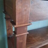Solid wood console with white marble top in neoclassical style