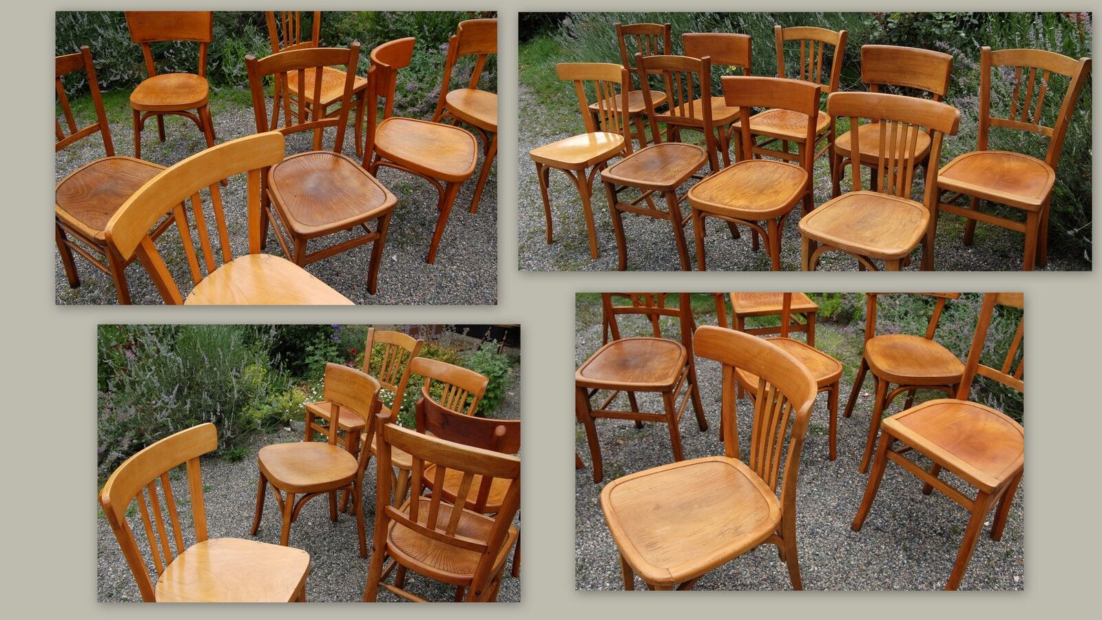 Lot 9 chairs bistro mixed 40-60 years