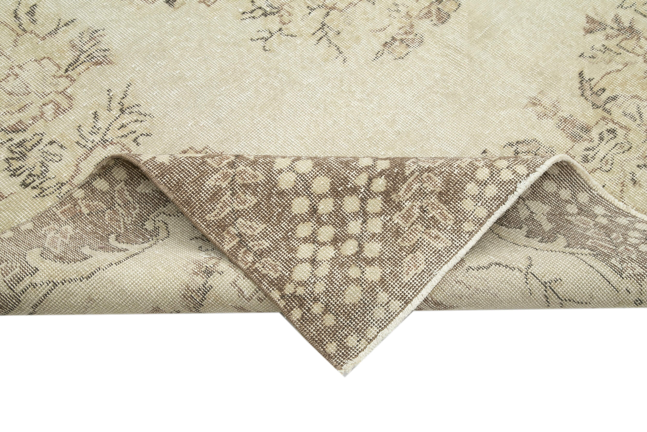 Handmade antique oriental beige carpet 206 cm x 310 cm - 34128