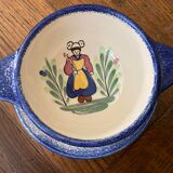 Breton bowl "Mamy" with its saucer, Pornic earthenware