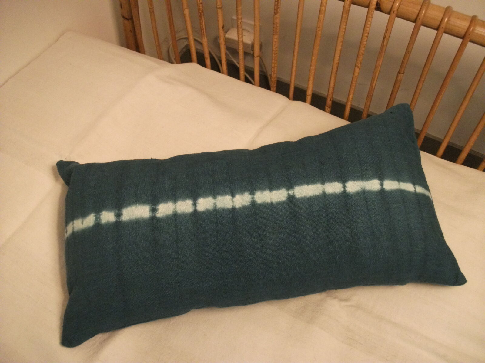 Colorful antique linen cushion