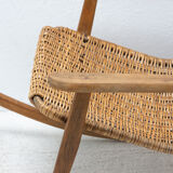 Mid century wicker rocking chair, czechoslovakia, 1960´s