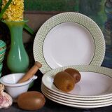 Six earthenware plates of SALINS service "ISERAN" 50s
