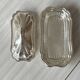 Antique silver butter dish with lid