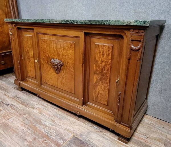 Buffet en enfilade style Louis XVI en acajou et loupe époque XIXème