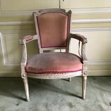 Directoire style armchair in patinated beech XX century