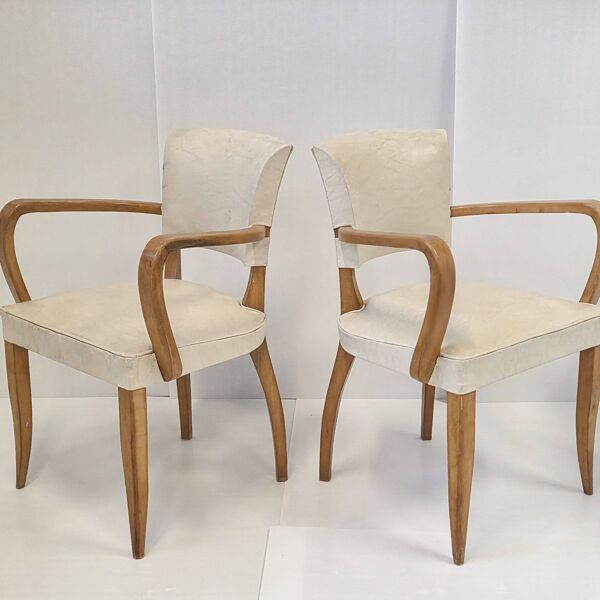 Paire de fauteuils bridge 1950 vintage