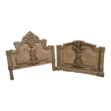 Set of wall panels headboard in carved wood, unique piece
