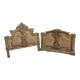 Set of wall panels headboard in carved wood, unique piece