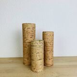 Trois vases rouleau grès vintage
