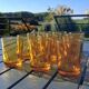 Set of 12 amber textured glass water glasses – Vintage 1970s
