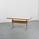 Metal and pine table, La Plagne around 1960.