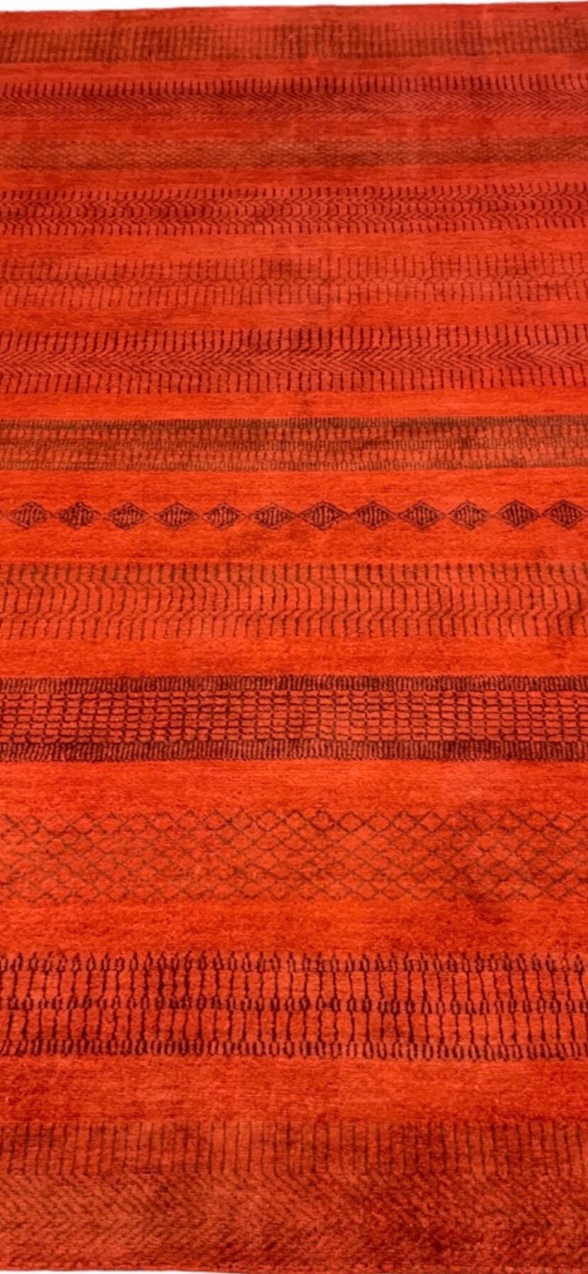 Orange carpet with stripes