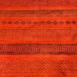 Tapis orange à rayures 198x277