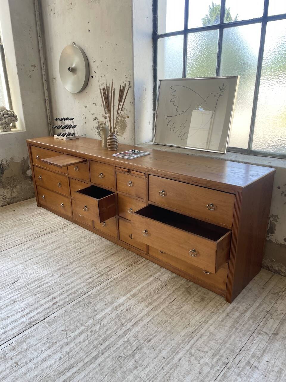 XXL golden oak craft furniture from the 50s