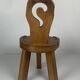 Sculptural Brutalist Chunky Tripod Stool in Oak, 1960s