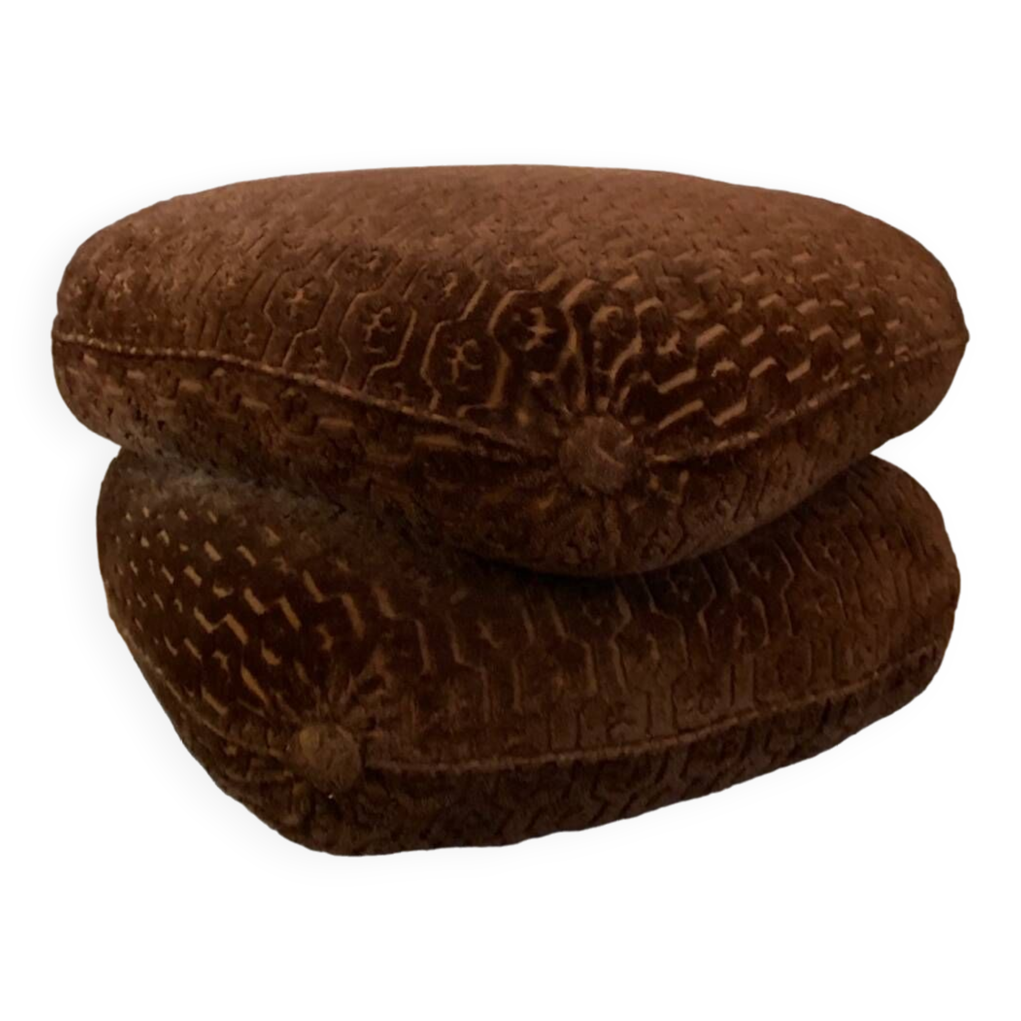 Vintage velvet pouf by Jacques Charpentier for Maison Jansen, 1970