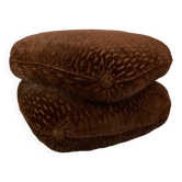 Vintage velvet pouf by Jacques Charpentier for Maison Jansen, 1970