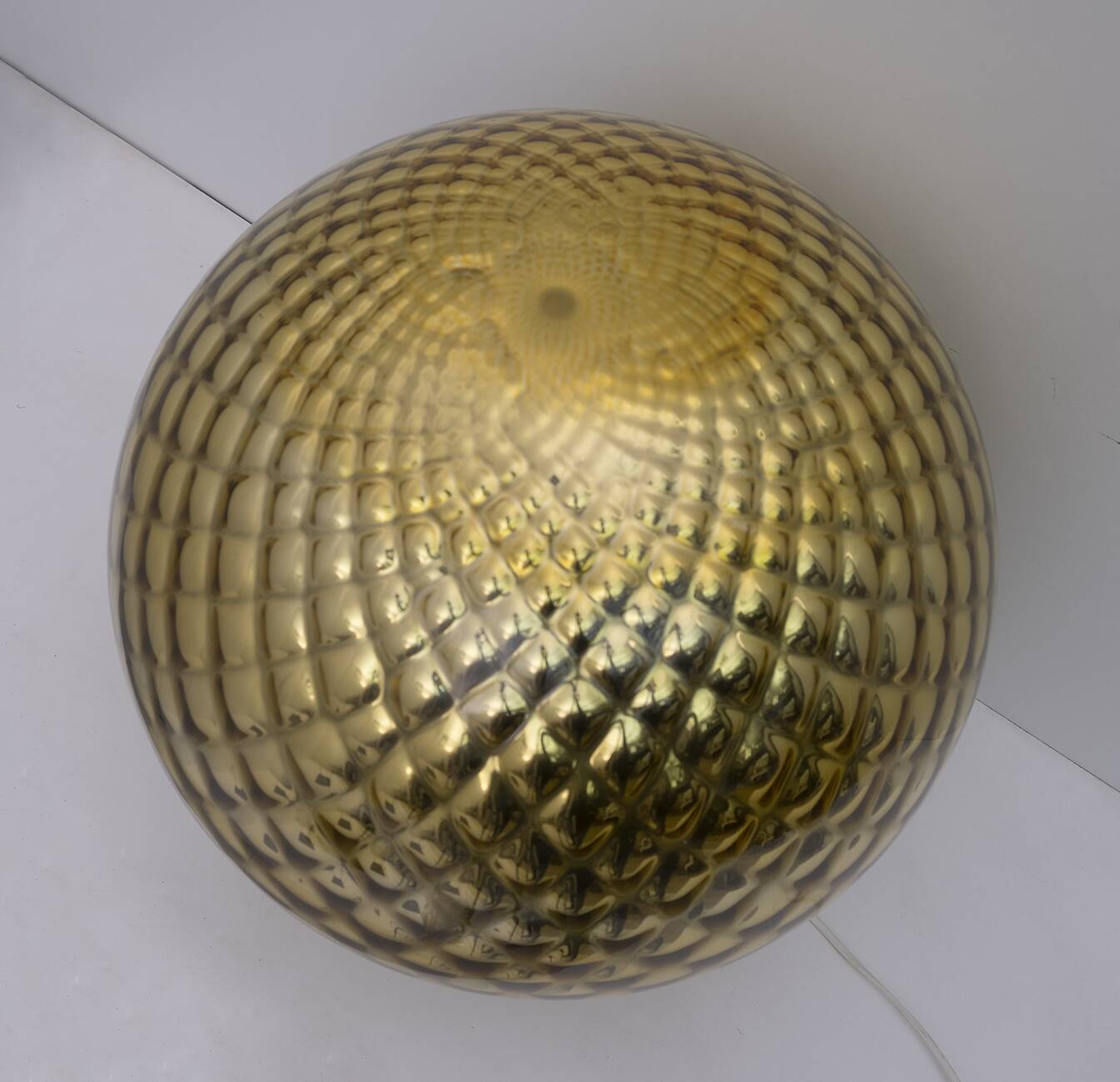 Mid-Century Modern Italian Gold Murano Glass "Diamont Sphere" Table Lamp,70