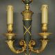 Pair of large wall sconces in quiver style Empire - bronze / green patina