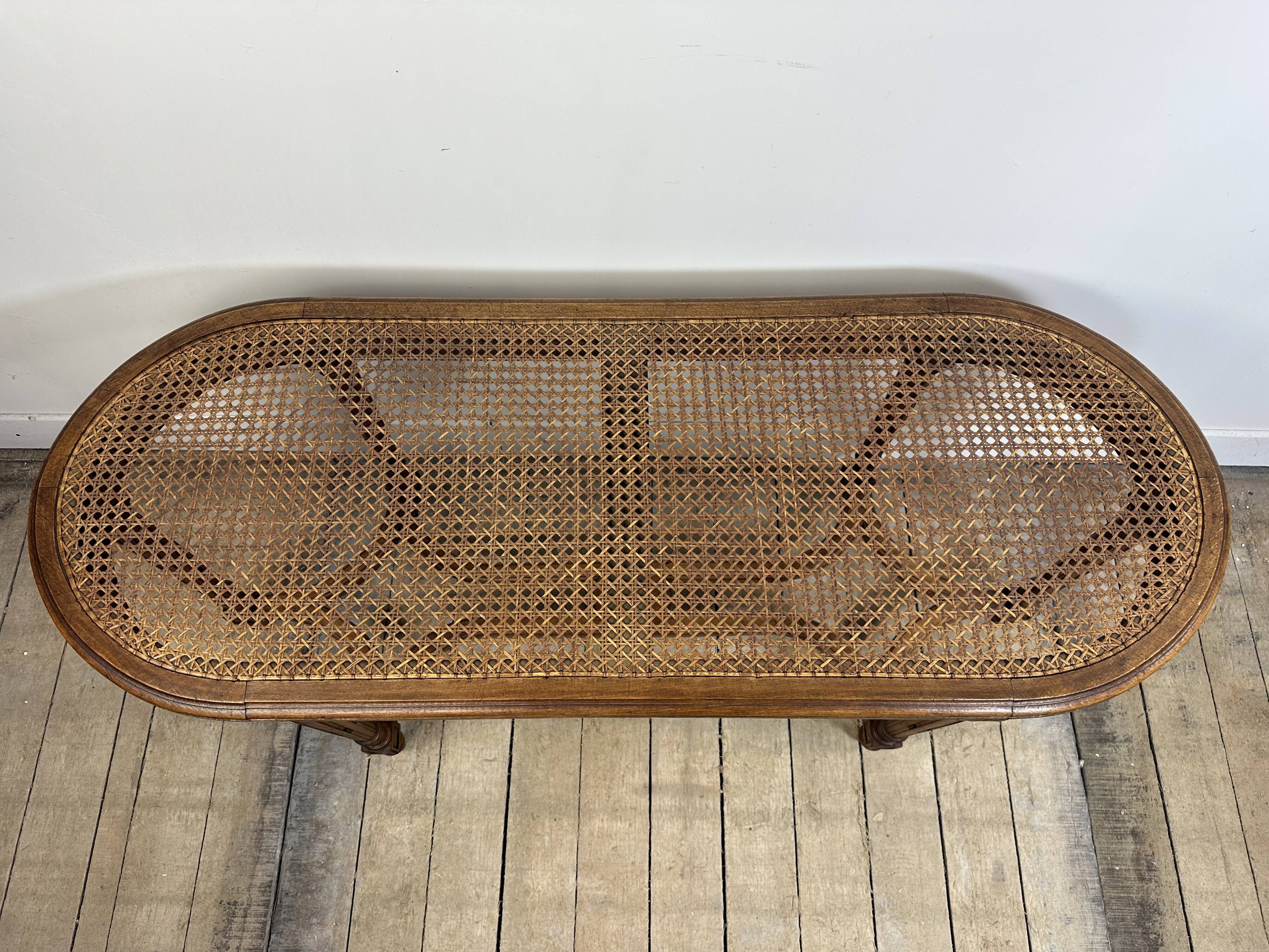 Louis XVI style walnut piano bench