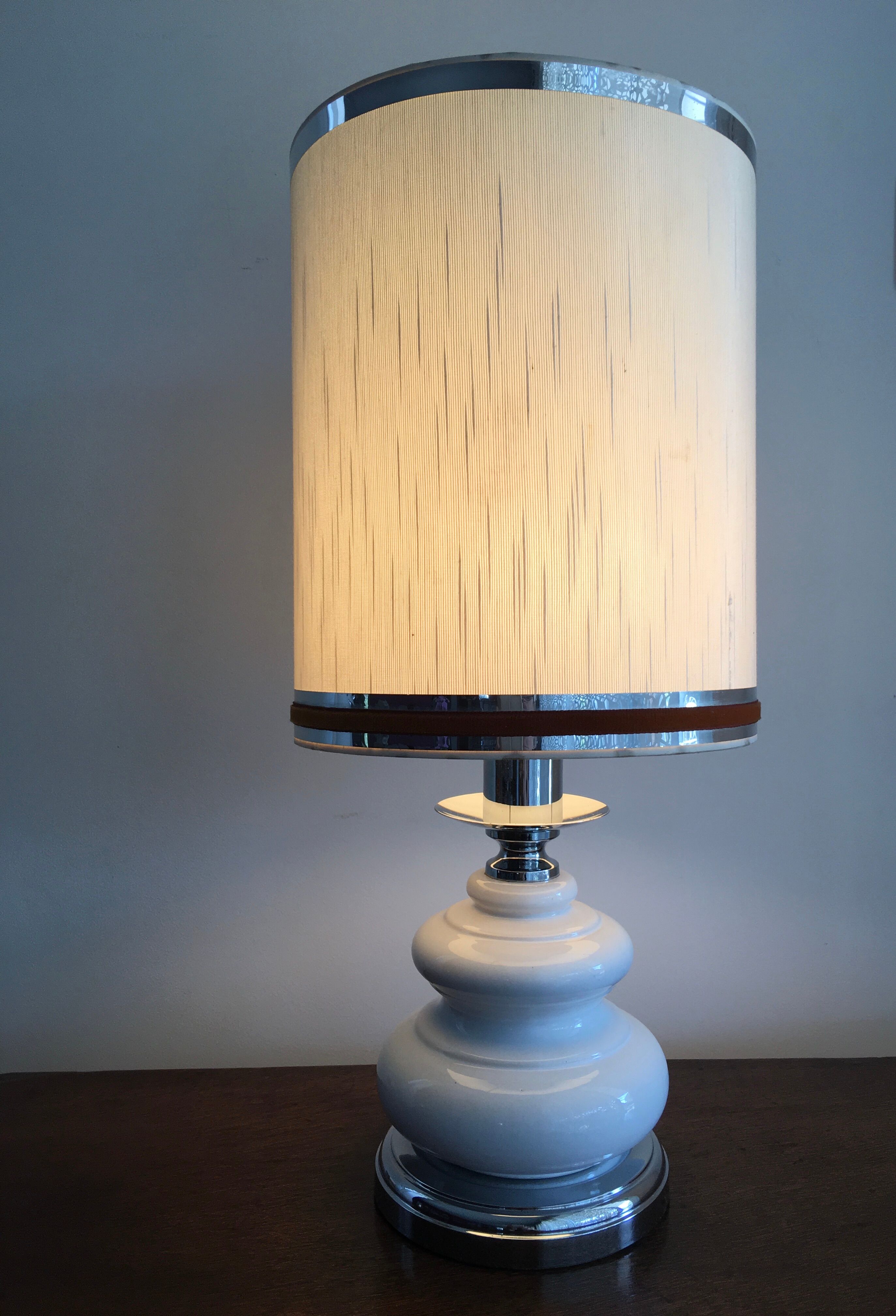 Chrome ceramic lamp 1970