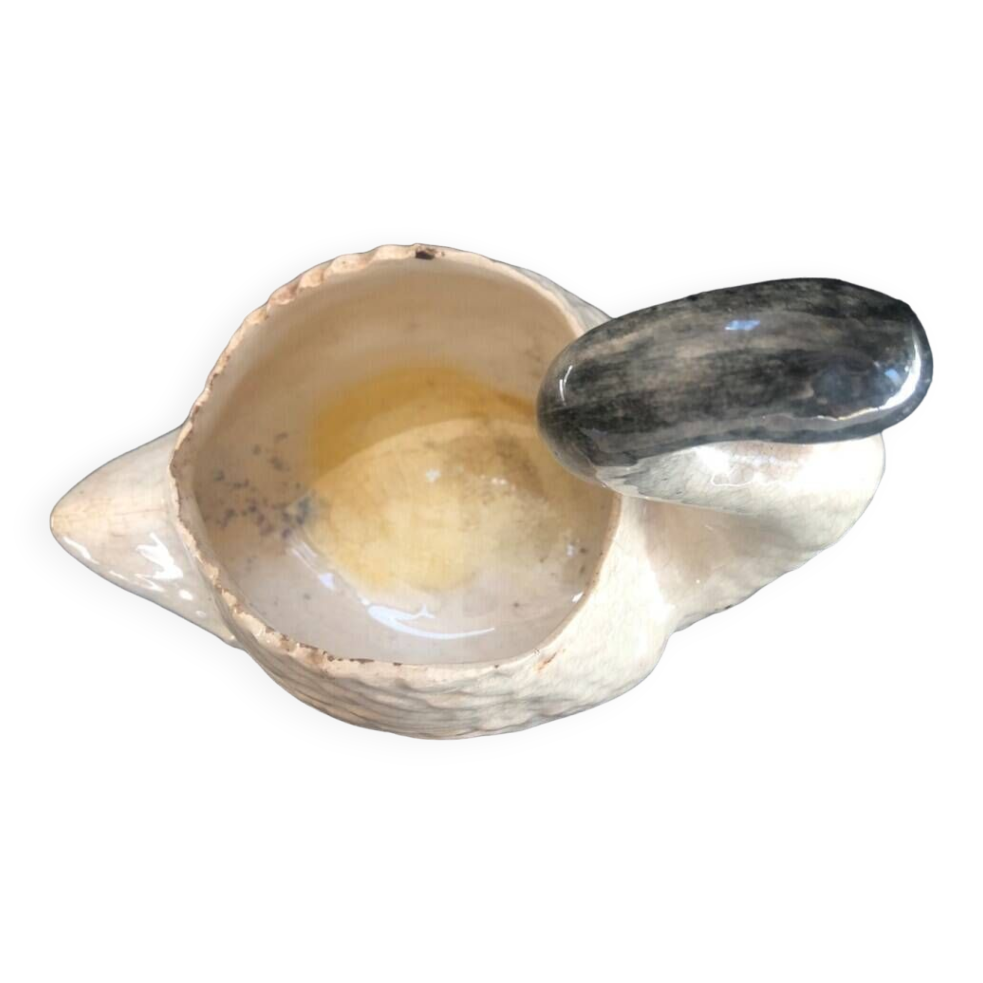 Zoomorphic slip planter in the style of Jérôme Massier 1850-1929 unsigned