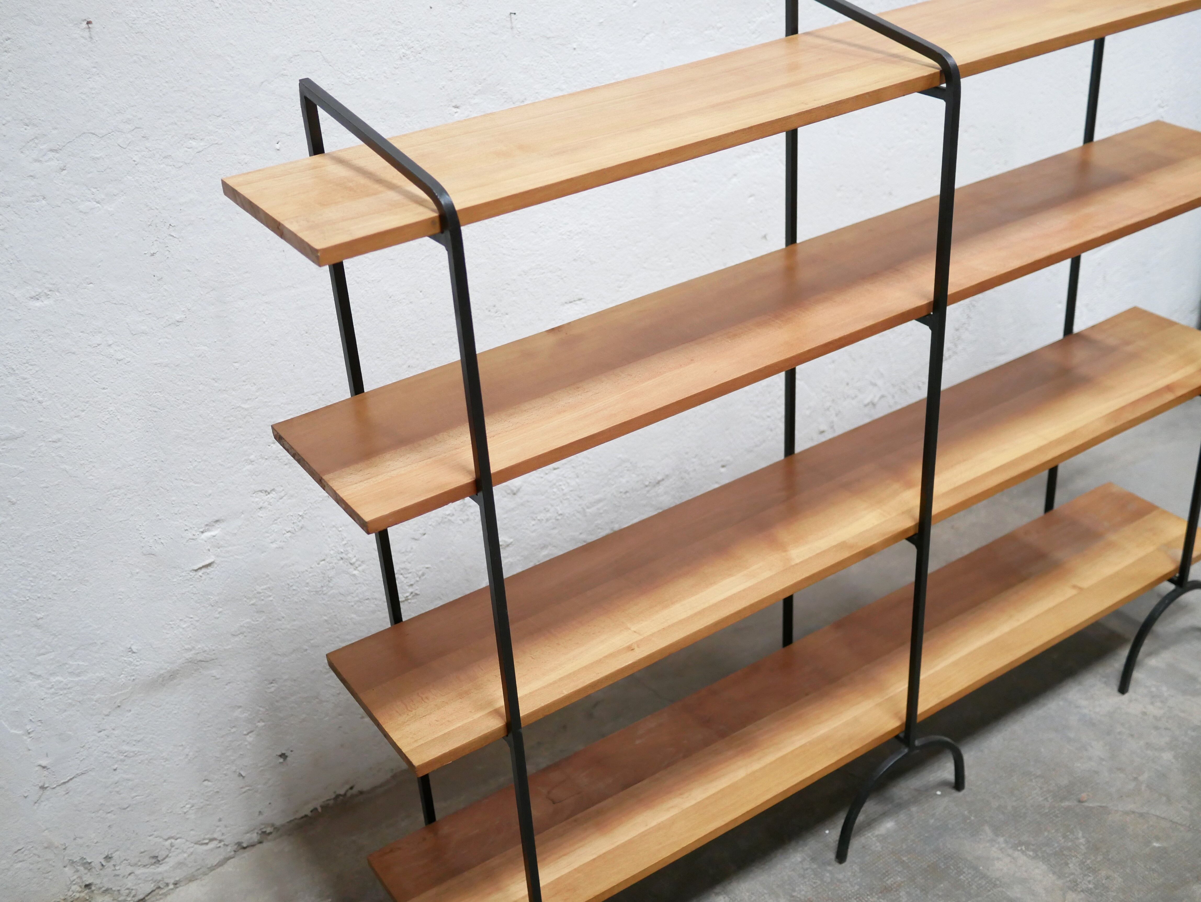 Vintage wooden and metal shelf