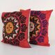 Set of 2 vintage embroidered cushion covers 56x58 cm