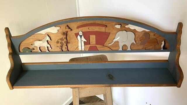 Vintage solid wood noah's ark shelf