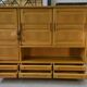 Solid oak wardrobe by Guillerme et Chambron and ceramic by Danikowski 1950s
