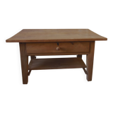 Coffee table made from a vintage solid oak table