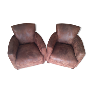fauteuils club marron