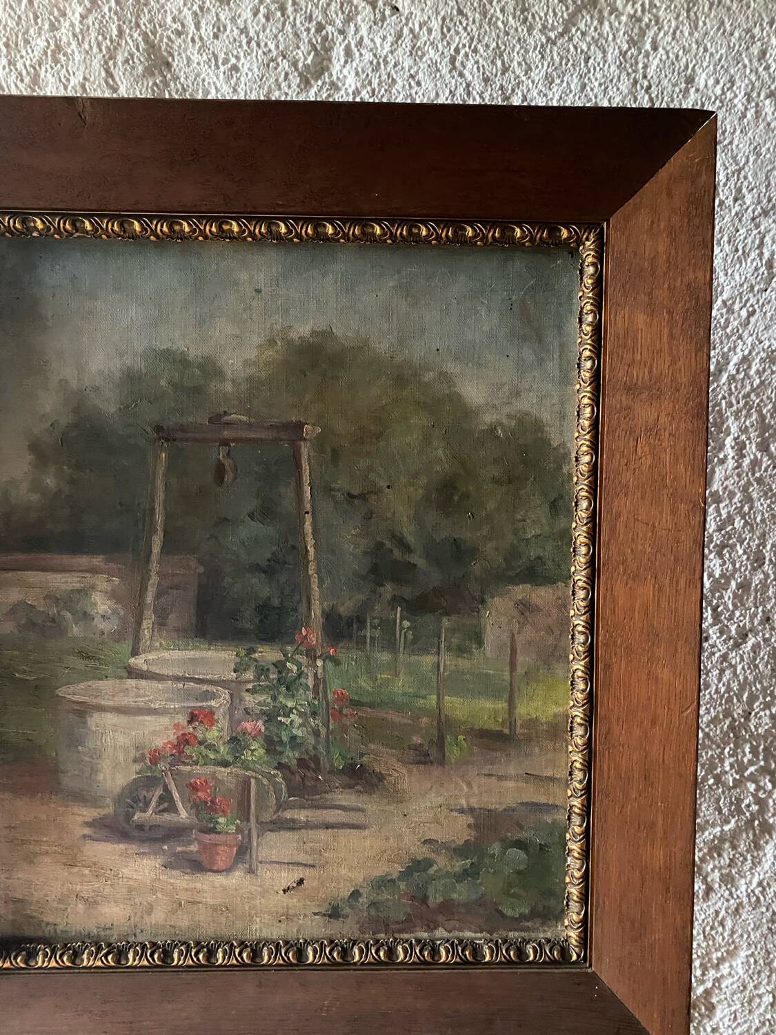 Oil on canvas signed old “Jardin”