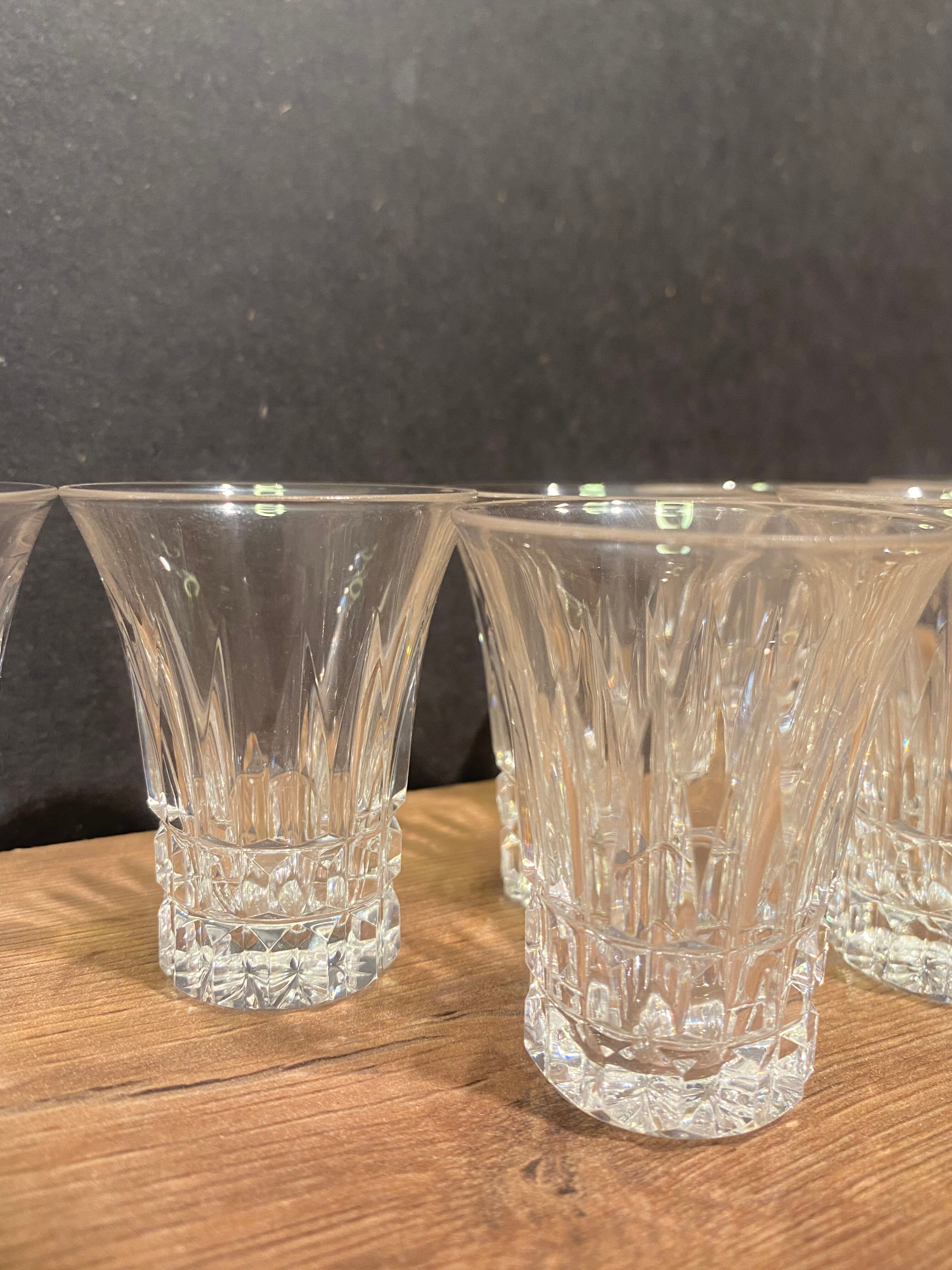 Suite of 10 cut crystal alcohol glasses