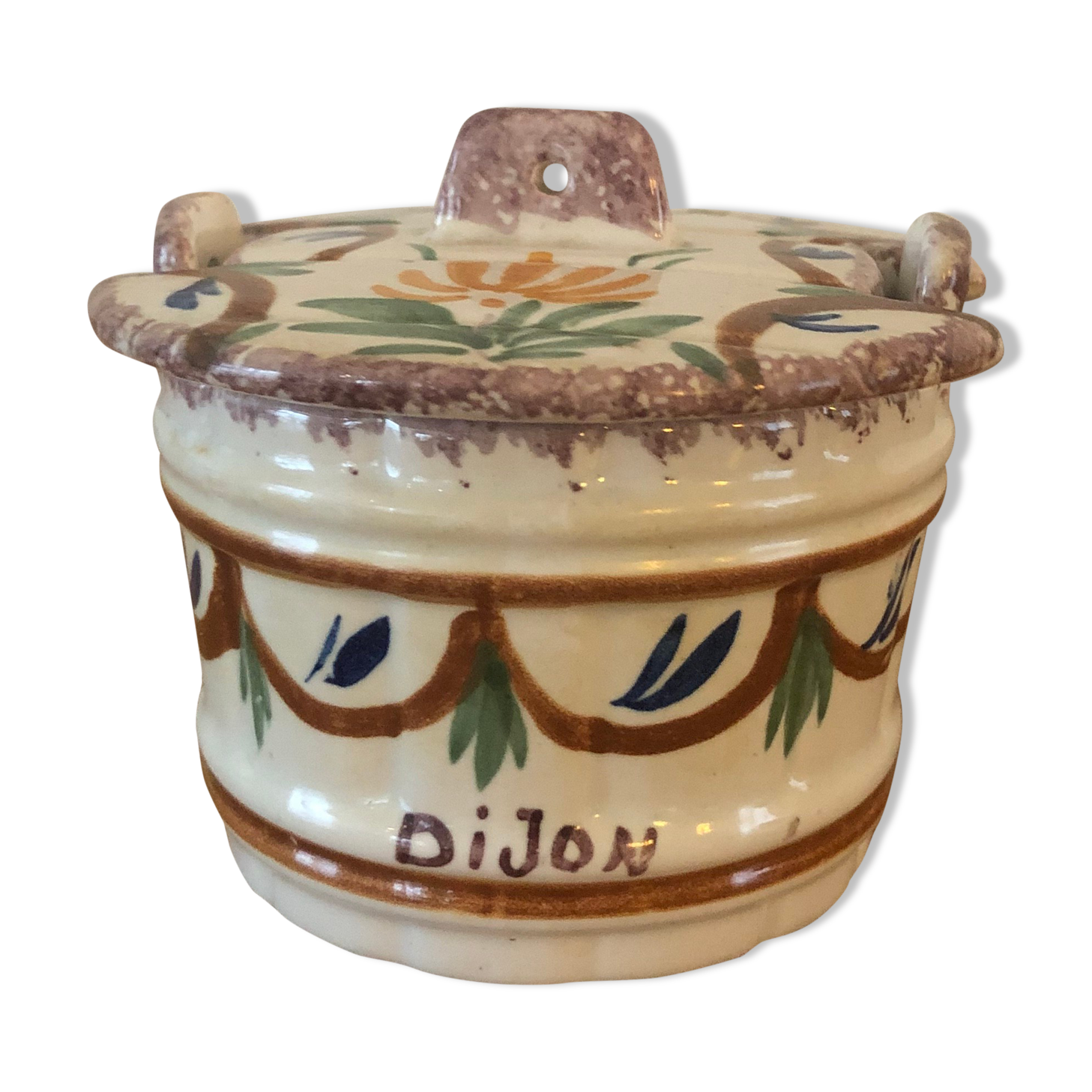 Old earthenware mustard maker grey poupon dijon