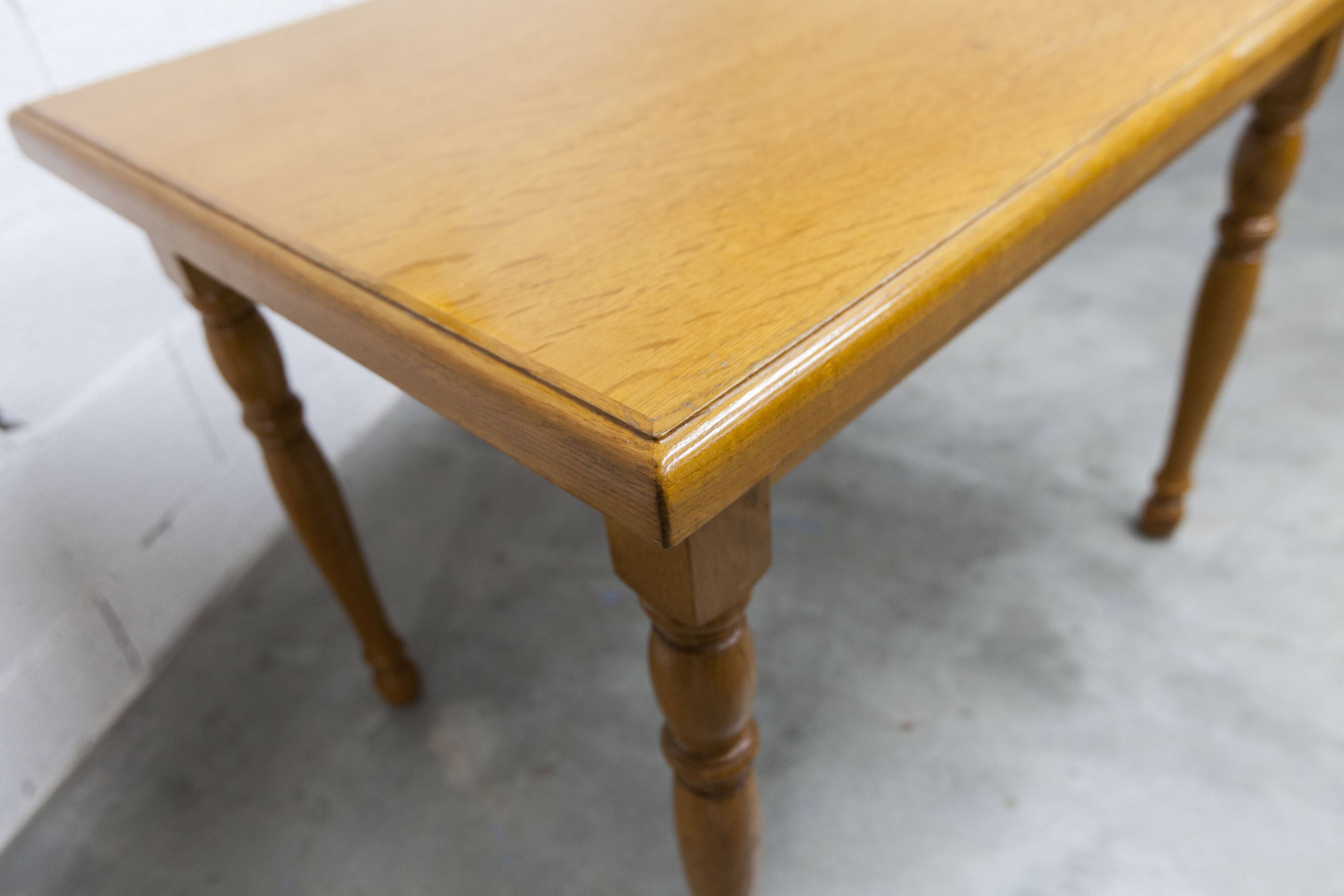 Rustic table from 1960, honey colour, 100x70cm, height 74cm.